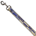 Dog Leash - SAUCE Typography Collage Tan/White/Blue