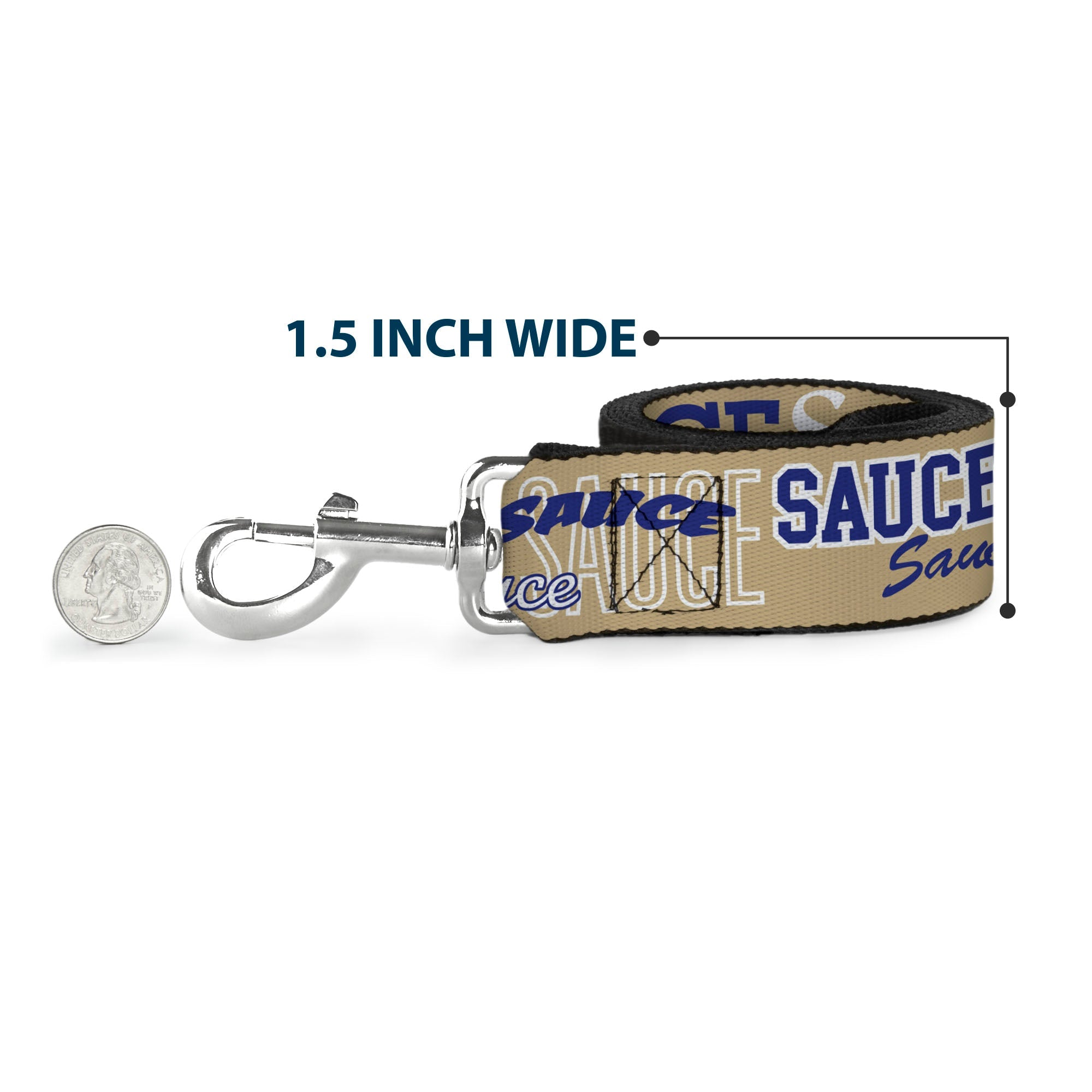 Dog Leash - SAUCE Typography Collage Tan/White/Blue