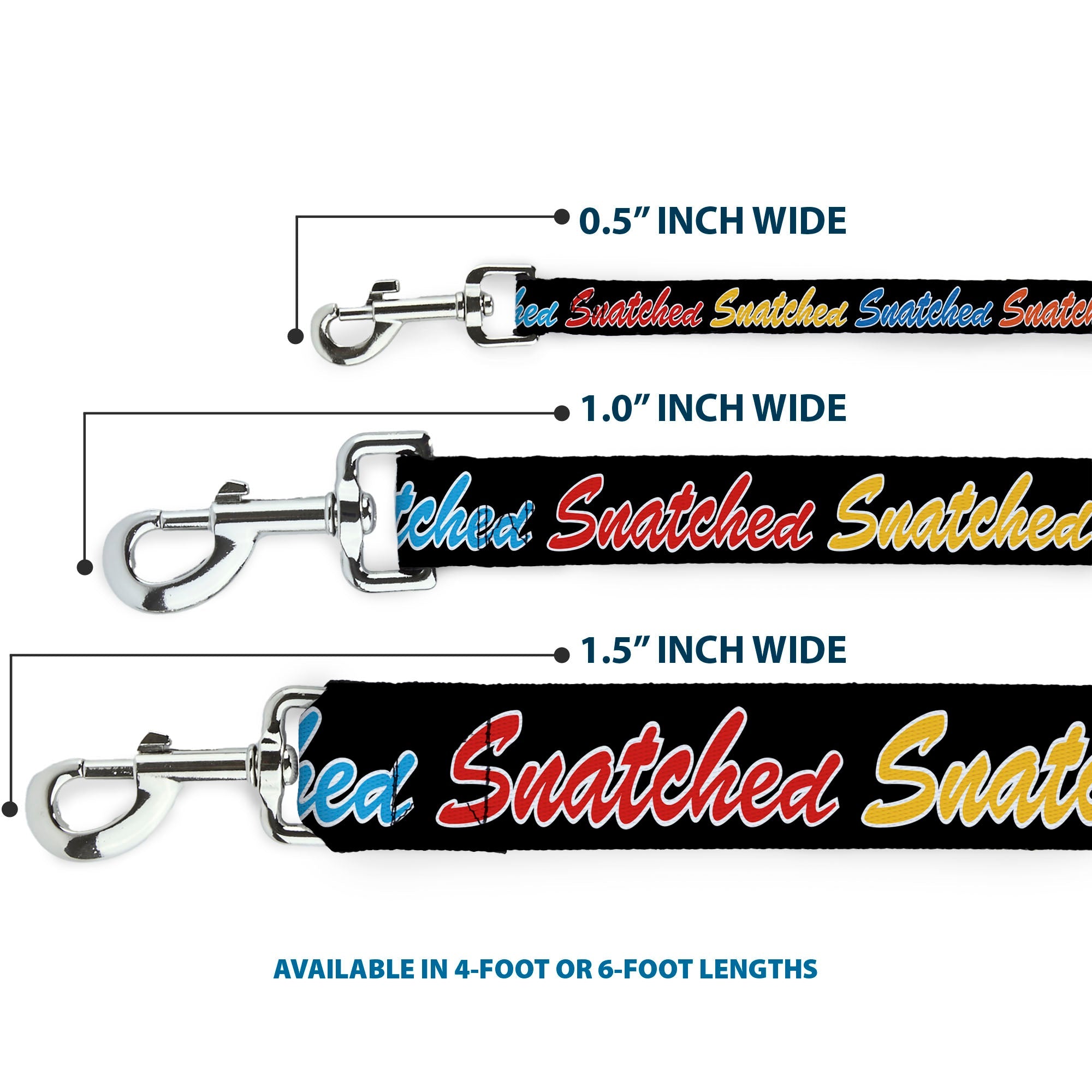 Dog Leash - SNATCHED Script Black/Multi Color
