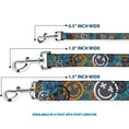Load image into Gallery viewer, Dog Leash - Smiley Face Crossbones Stacked Gray/Multi Color
