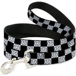 Dog Leash - Smiley Sad Face Checker Black/White