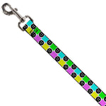 Dog Leash - Smiley Sad Face Checker Multi Color/White
