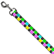 Dog Leash - Smiley Sad Face Checker Multi Color/White