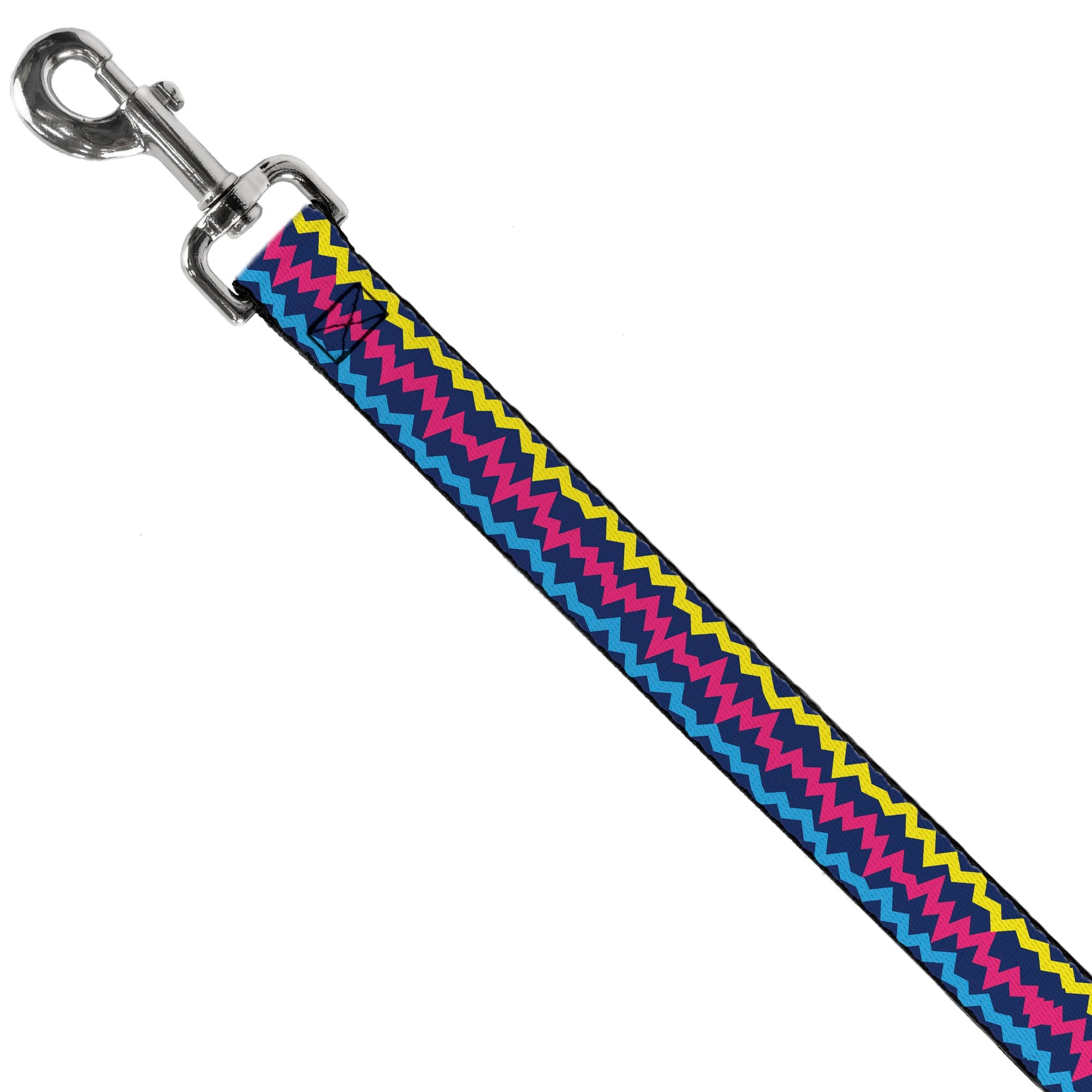 Dog Leash - Scribble Zig Zag Stripe Navy/Multi Color