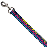 Dog Leash - Scribble Zig Zag Stripe Navy/Multi Color
