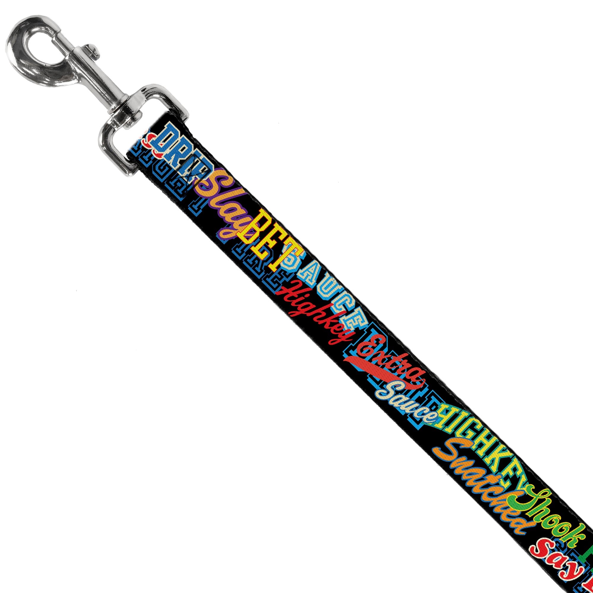 Dog Leash - Slang Verbiage Stacked Black/Multi Color