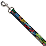Dog Leash - Slang Verbiage Stacked Black/Multi Color