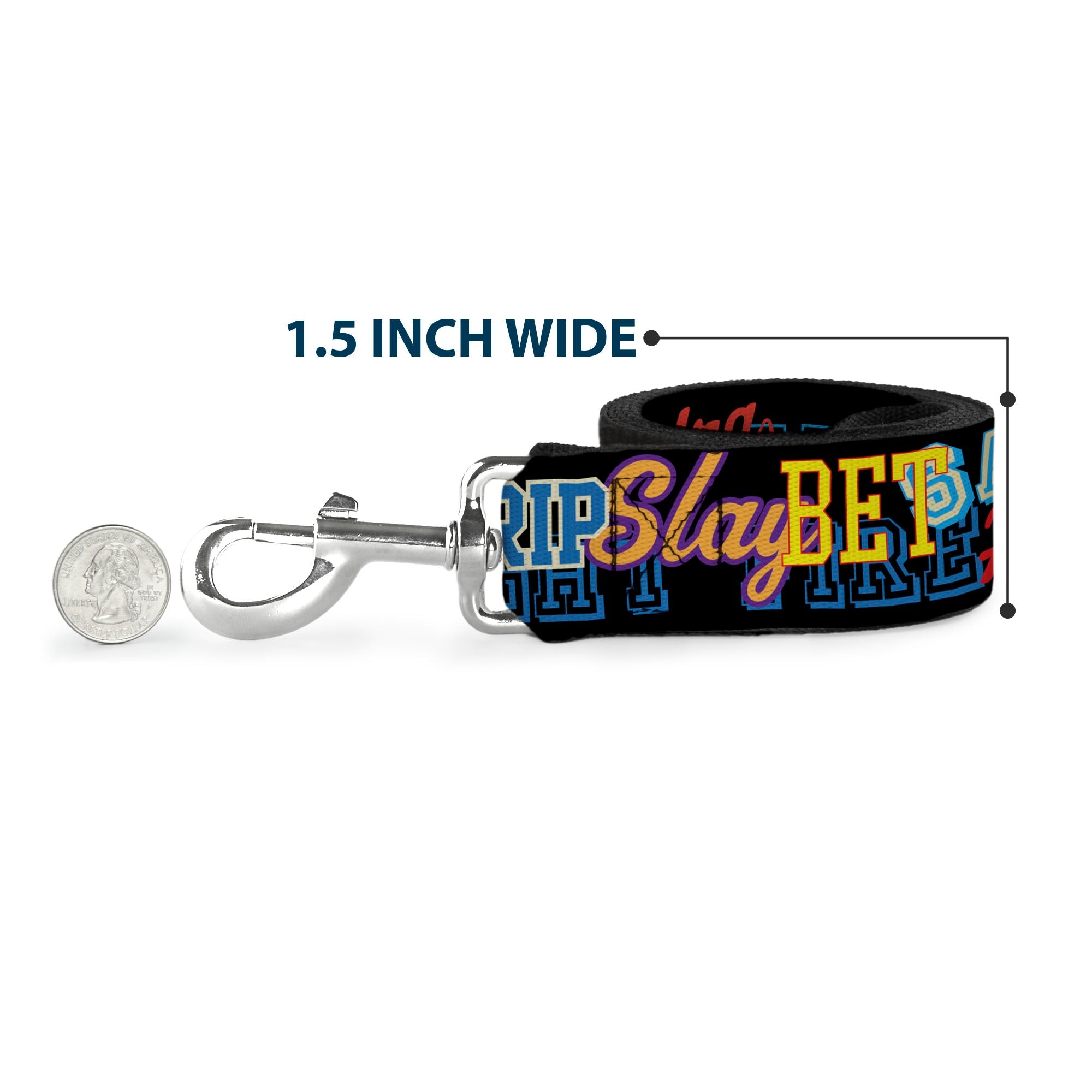Dog Leash - Slang Verbiage Stacked Black/Multi Color