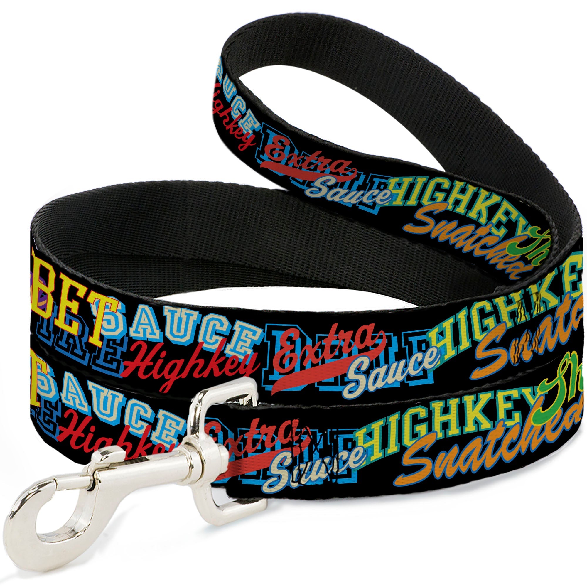 Dog Leash - Slang Verbiage Stacked Black/Multi Color