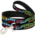 Dog Leash - Slang Verbiage Stacked Black/Multi Color
