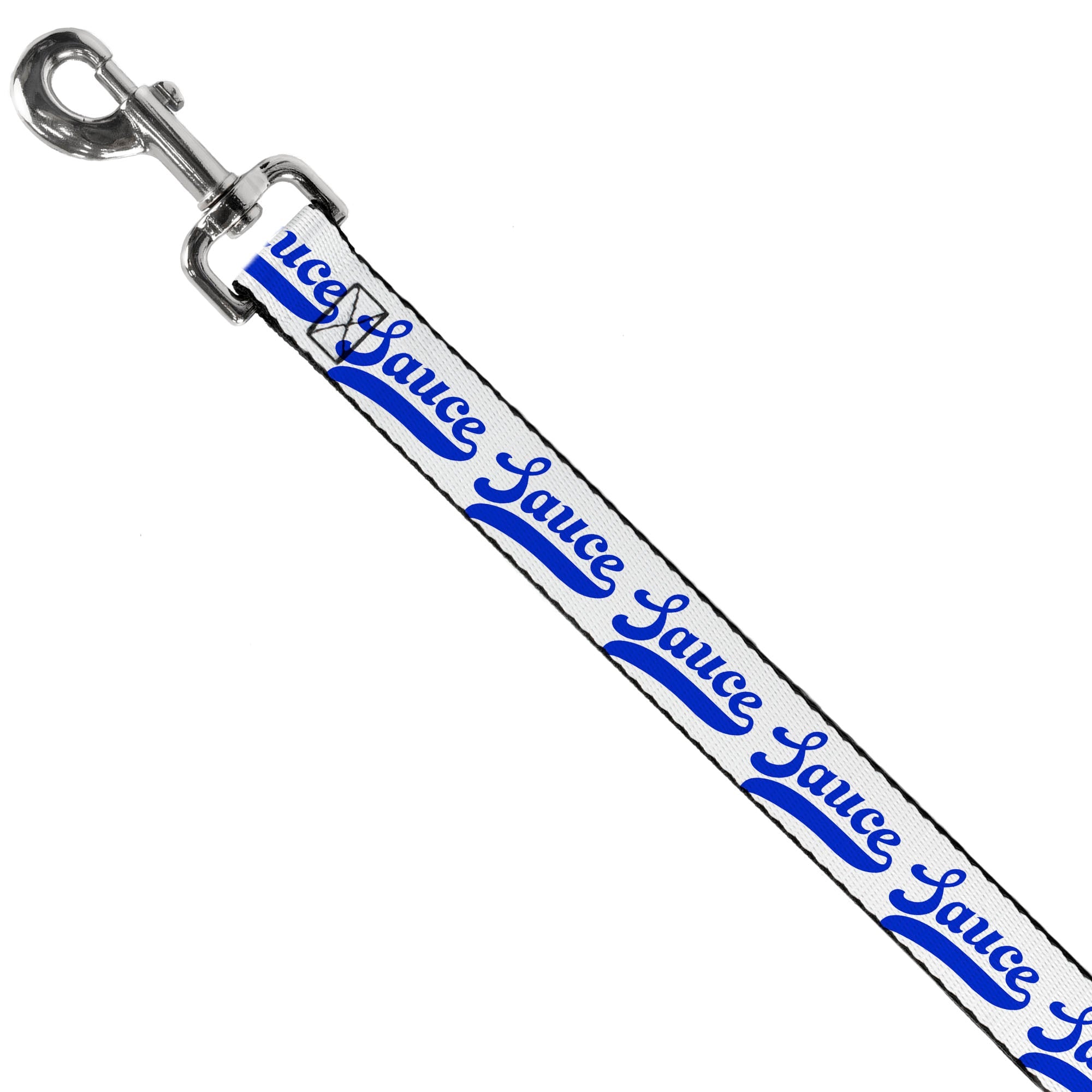 Dog Leash - SAUCE Baseball Script White/Blue