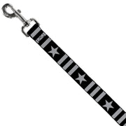 Dog Leash - Star and Three Stripes Black/Gray