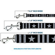 Dog Leash - Star and Three Stripes Black/Gray