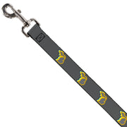 Dog Leash - Michigan Outline 4-Color Wave Repeat Charcoal/Multi Color