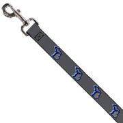 Dog Leash - Michigan Outline 4-Color Wave Repeat Charcoal/Blues