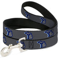 Load image into Gallery viewer, Dog Leash - Michigan Outline 4-Color Wave Repeat Charcoal/Blues
