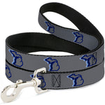 Dog Leash - Michigan Outline 4-Color Wave Repeat Gray/Blues