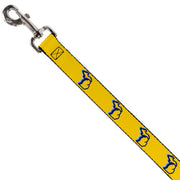 Dog Leash - Michigan Outline 4-Color Wave Repeat Yellow/Blues