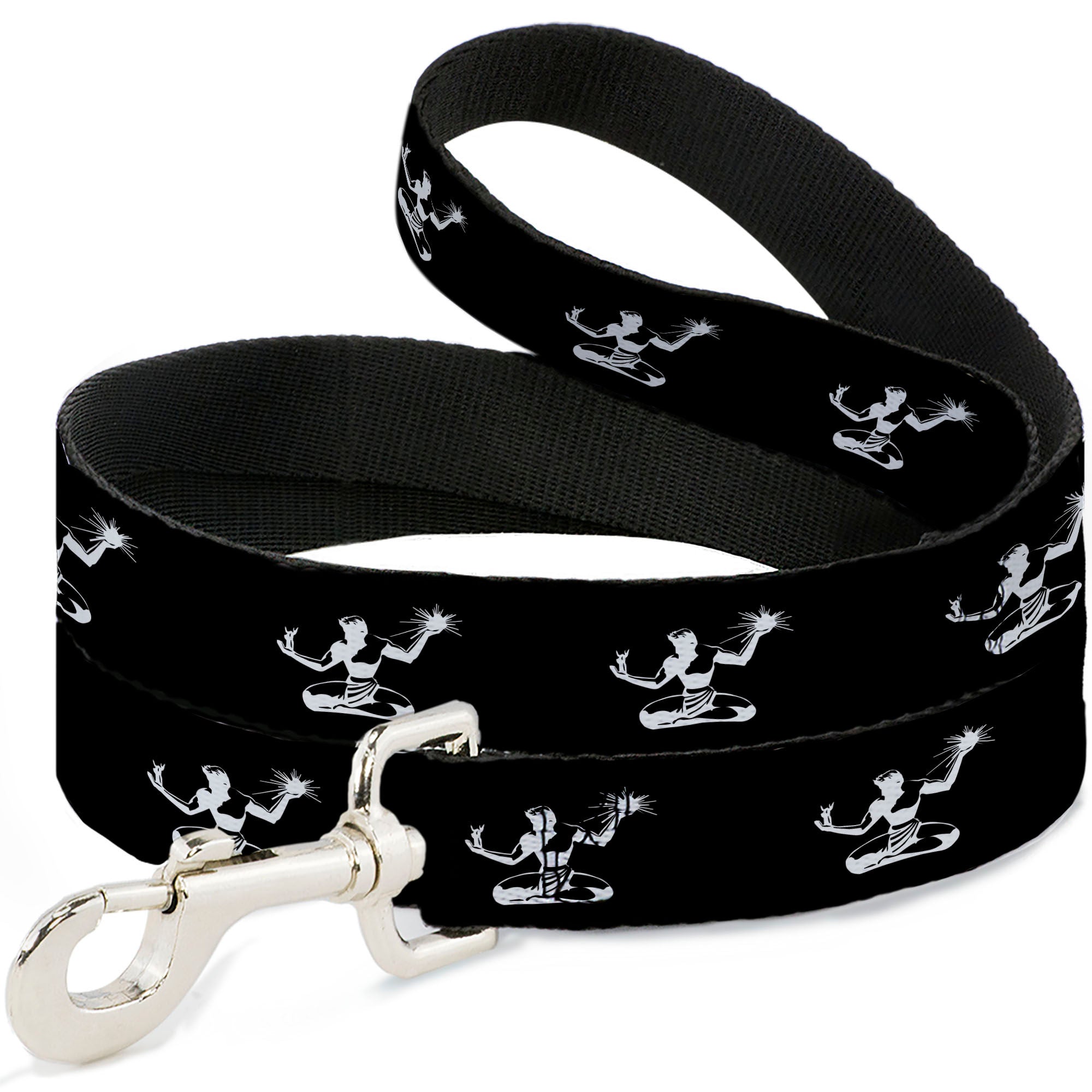 Dog Leash - Spirit of Detroit Logo Repeat Black/White
