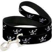 Dog Leash - Spirit of Detroit Logo Repeat Black/White