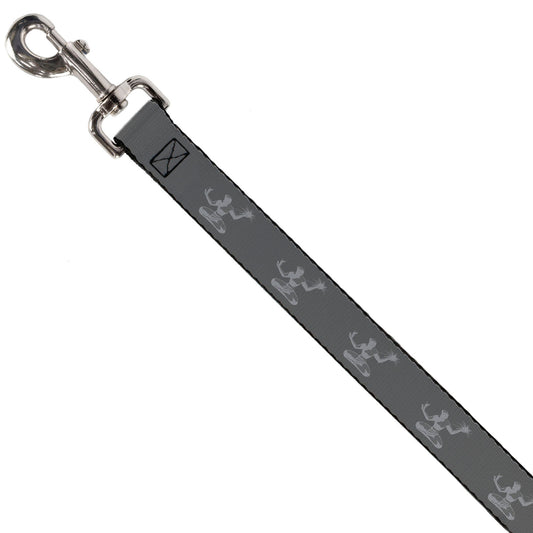 Dog Leash - Spirit of Detroit Logo Repeat Charcoal Gray/Silver