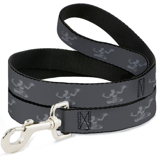 Dog Leash - Spirit of Detroit Logo Repeat Charcoal Gray/Silver