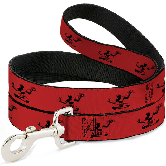 Dog Leash - Spirit of Detroit Logo Repeat Red/Black