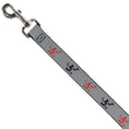 Load image into Gallery viewer, Dog Leash - Spirit of Detroit Logo Repeat Silver/Red/Black
