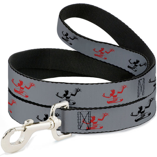 Dog Leash - Spirit of Detroit Logo Repeat Silver/Red/Black
