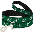Load image into Gallery viewer, Dog Leash - Spirit of Detroit Logo Repeat Forest Green/White
