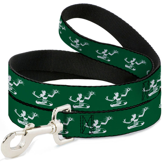 Dog Leash - Spirit of Detroit Logo Repeat Forest Green/White