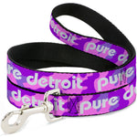 Dog Leash - PURE DETROIT Text Camo Pinks/Purples/White