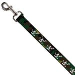 Dog Leash - Spirit of Detroit Logo Camo Olive/White