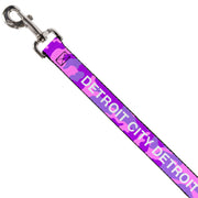 Dog Leash - DETROIT CITY Text Camo Pinks/Purples/White