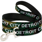 Dog Leash - DETROIT CITY Text Camo Olive/White