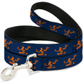 Load image into Gallery viewer, Dog Leash - Spirit of Detroit Logo Navy/Bright Orange
