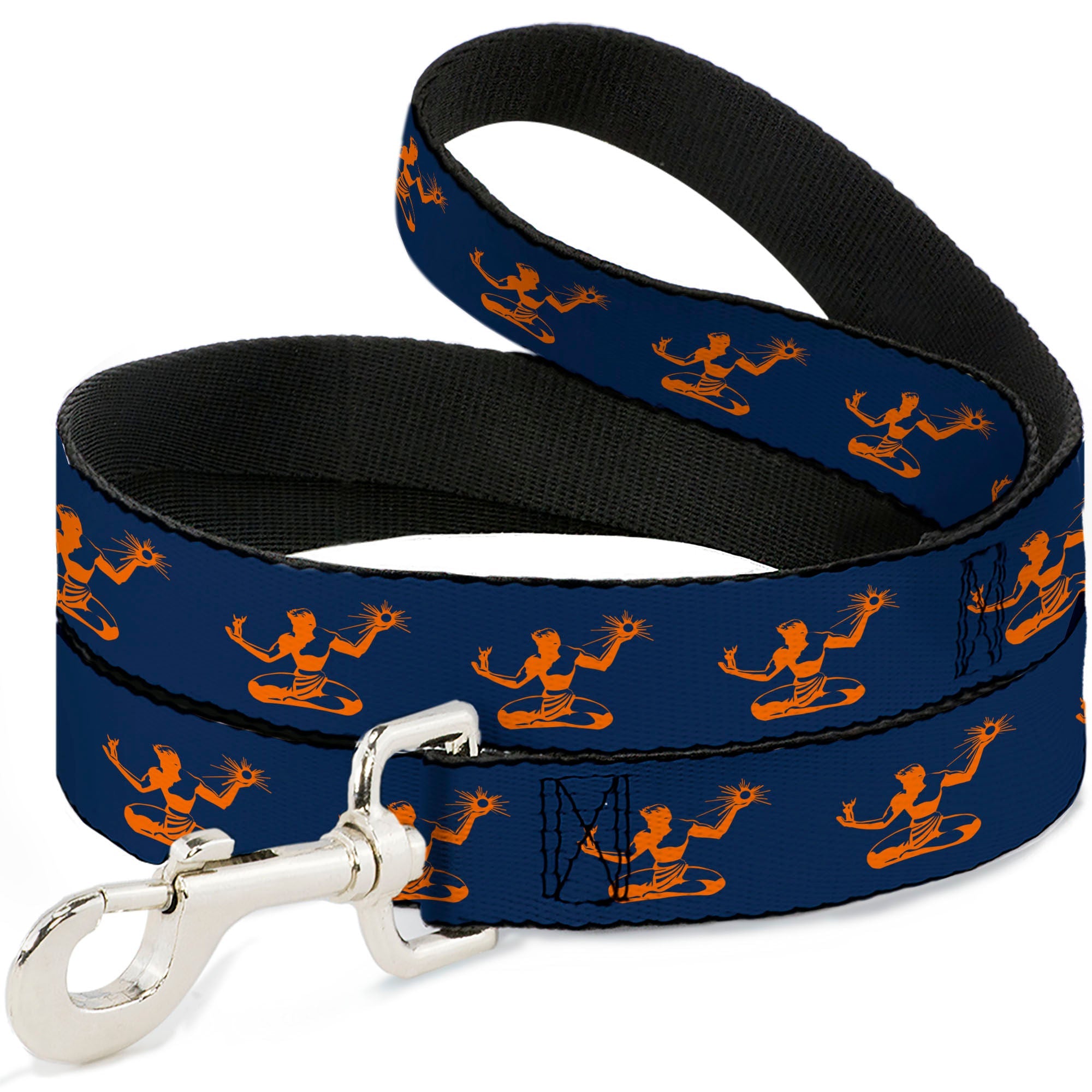 Dog Leash - Spirit of Detroit Logo Navy/Bright Orange
