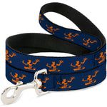 Dog Leash - Spirit of Detroit Logo Navy/Bright Orange