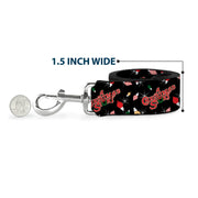 Dog Leash - A CHRISTMAS STORY Title Logo and Lights Black/Reds