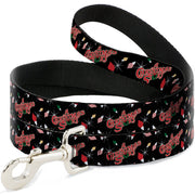 Dog Leash - A CHRISTMAS STORY Title Logo and Lights Black/Reds