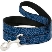 Dog Leash - Avatar Last Airbender Water Element Symbol Blues