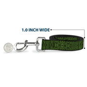Dog Leash - Avatar Last Airbender Earth Element Symbol Black/Olive Green
