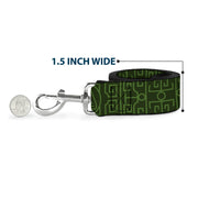 Dog Leash - Avatar Last Airbender Earth Element Symbol Black/Olive Green
