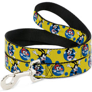 Dog Leash - Animaniacs Yakko Wakko and Dot Poses Yellow/Blue