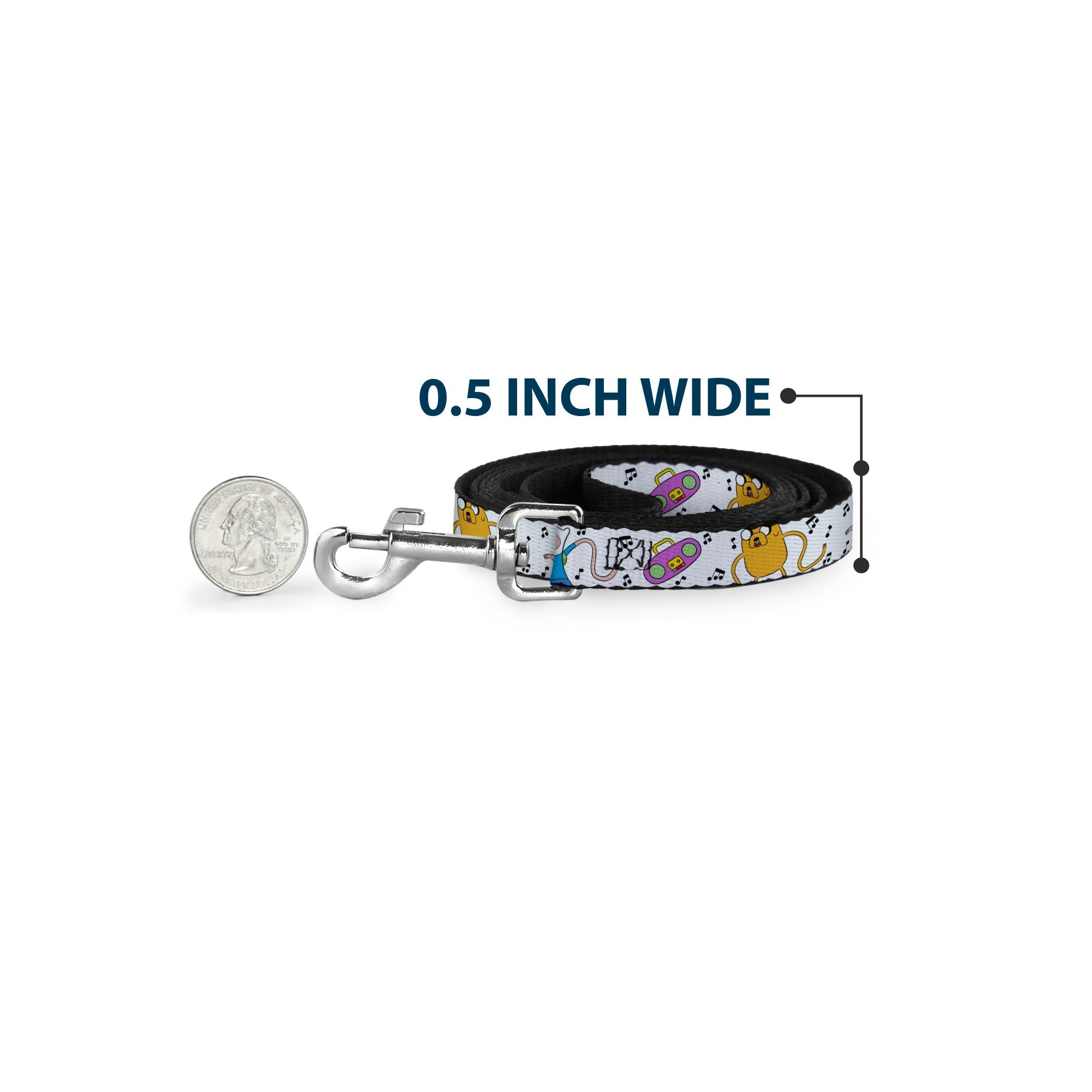 Dog Leash - Adventure Time Finn and Jake Long Arms Dancing Pose White