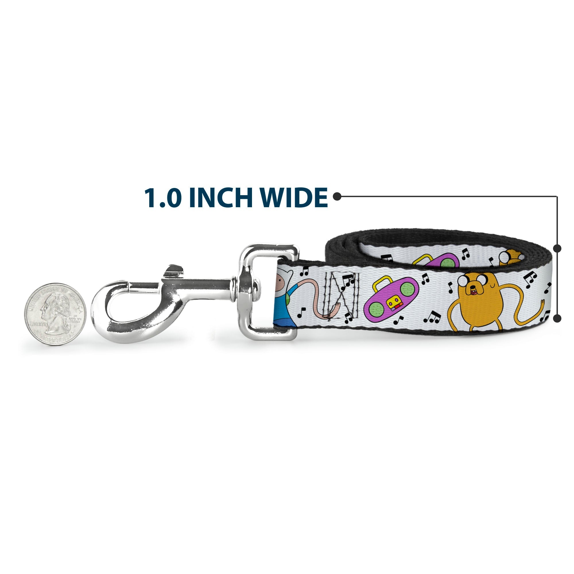 Dog Leash - Adventure Time Finn and Jake Long Arms Dancing Pose White