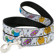 Dog Leash - Adventure Time Finn and Jake Long Arms Dancing Pose White