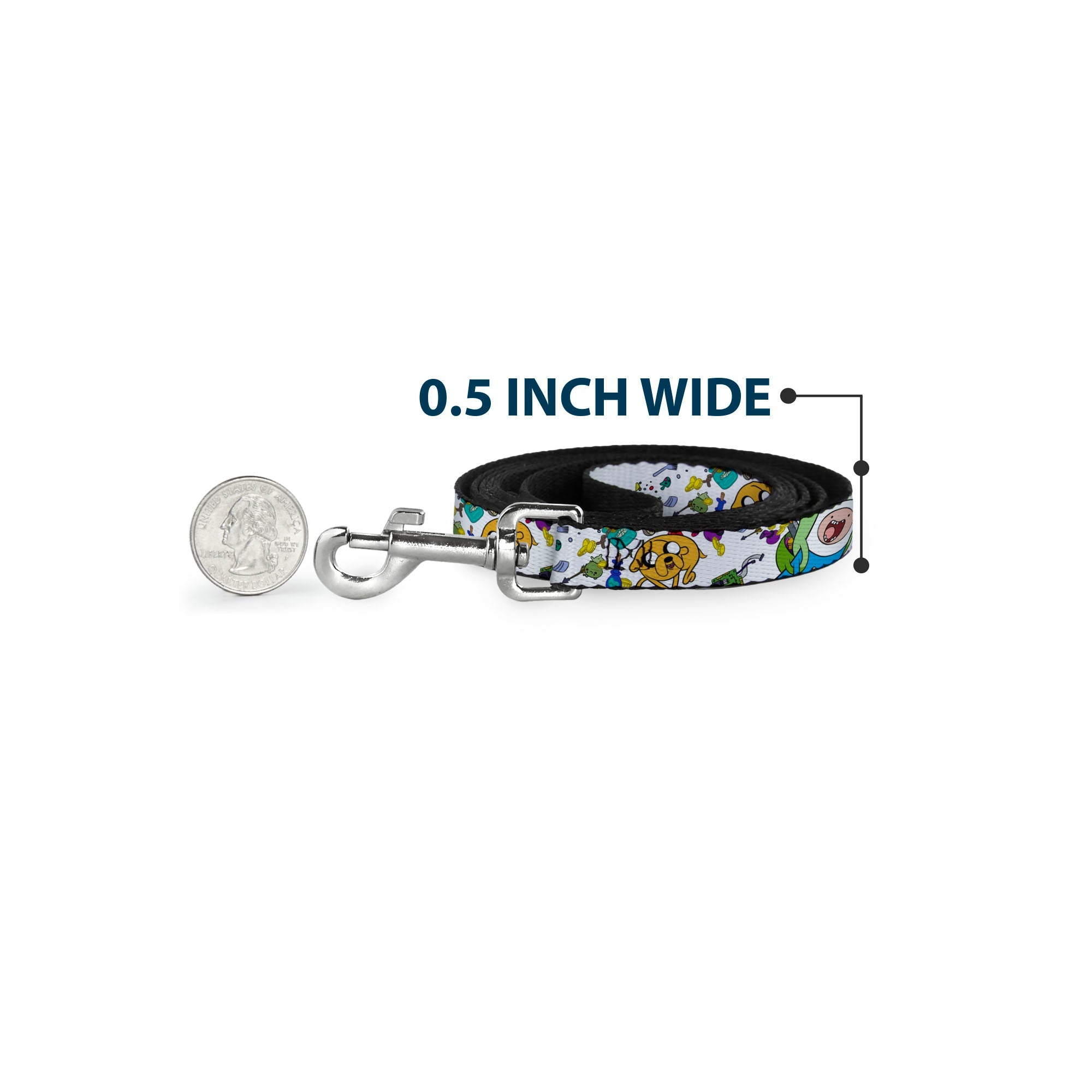 Dog Leash - Adventure Time Jake and Finn Open Pack Pose White