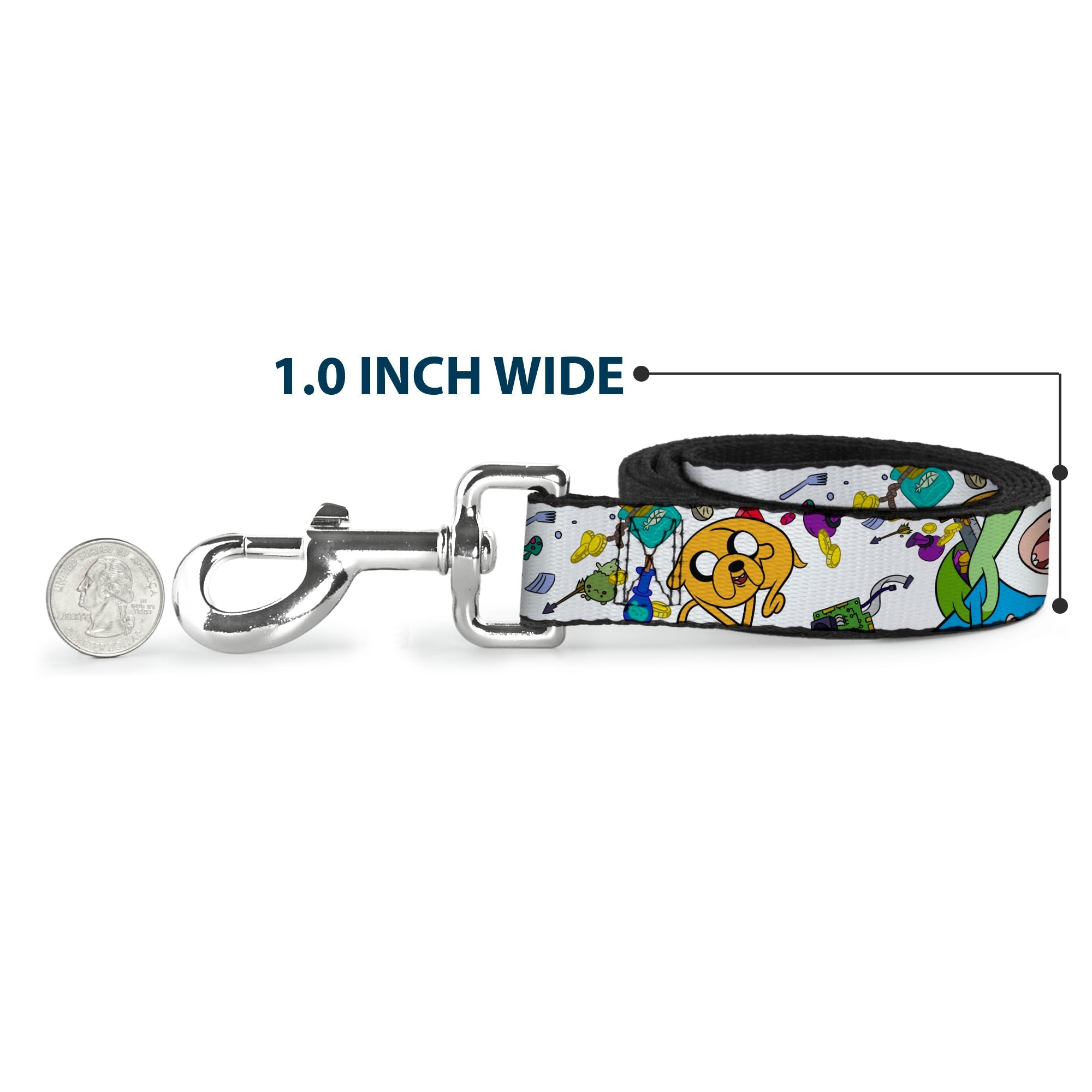 Dog Leash - Adventure Time Jake and Finn Open Pack Pose White