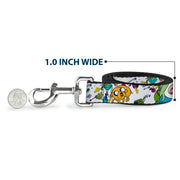 Dog Leash - Adventure Time Jake and Finn Open Pack Pose White